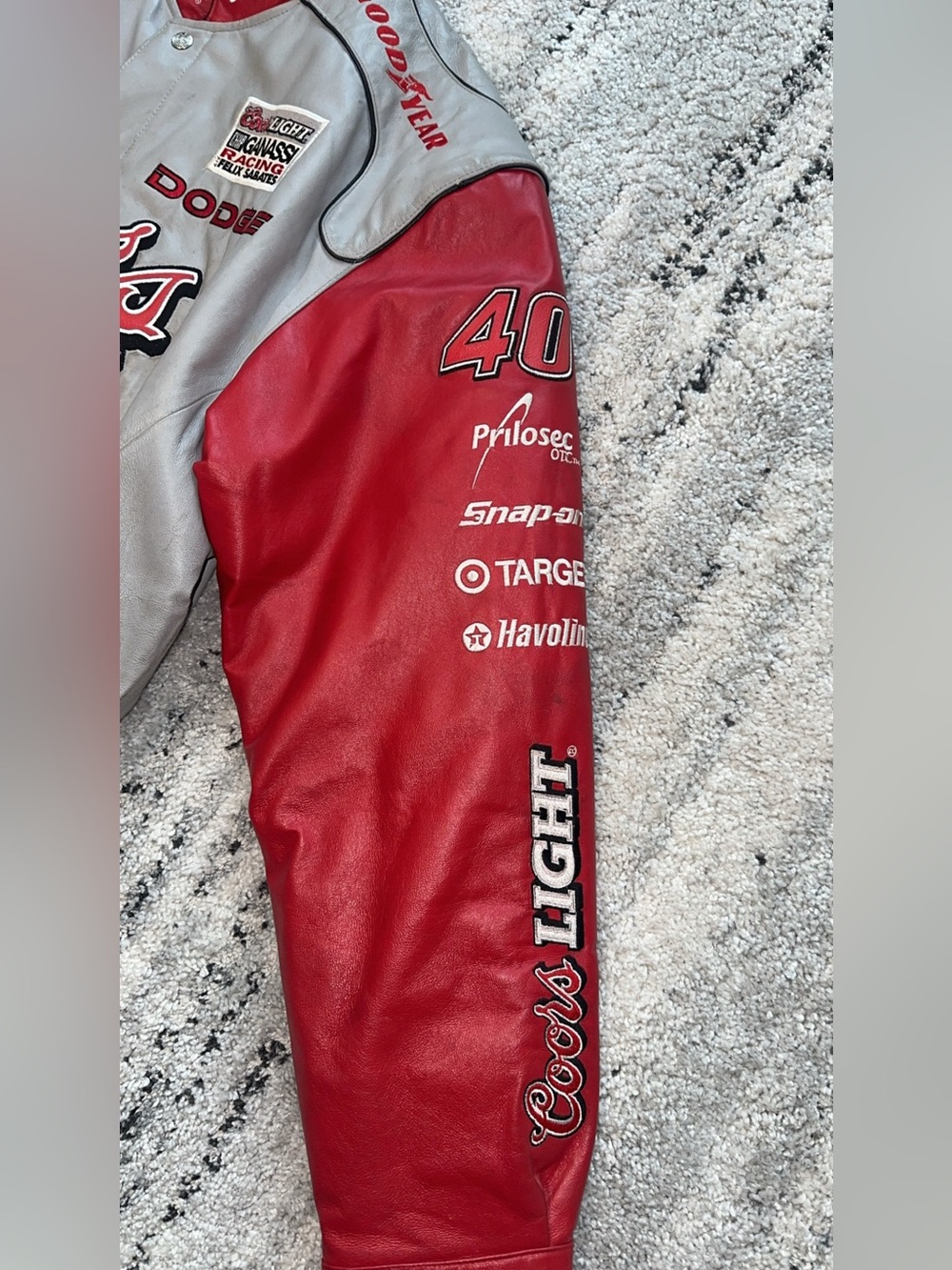 Coors Light Racing Leather Jacket - Red & Silver - Picture 3 of 8